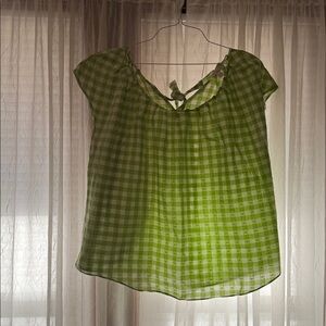 LC Lauren Conrad green & white  short sleeve top